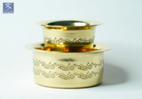 Brass Coffee Dabara / Davara Set Premium Heavy - Etched Design