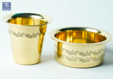 Brass Coffee Dabara / Davara Set Premium Heavy - Etched Design