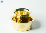 Brass Coffee Dabara / Davara Set Heavy - Hammered Finish