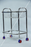 Stainless Steel Vegetable Trolley - Kitchen Trolley - 2 Tier
