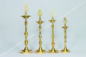 Brass Lamp Tamil Style - Vilakku Five Wick - Kuthu Vilakku