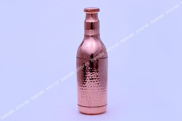 Copper Water Bottle Hammered Champagne 1000 ml