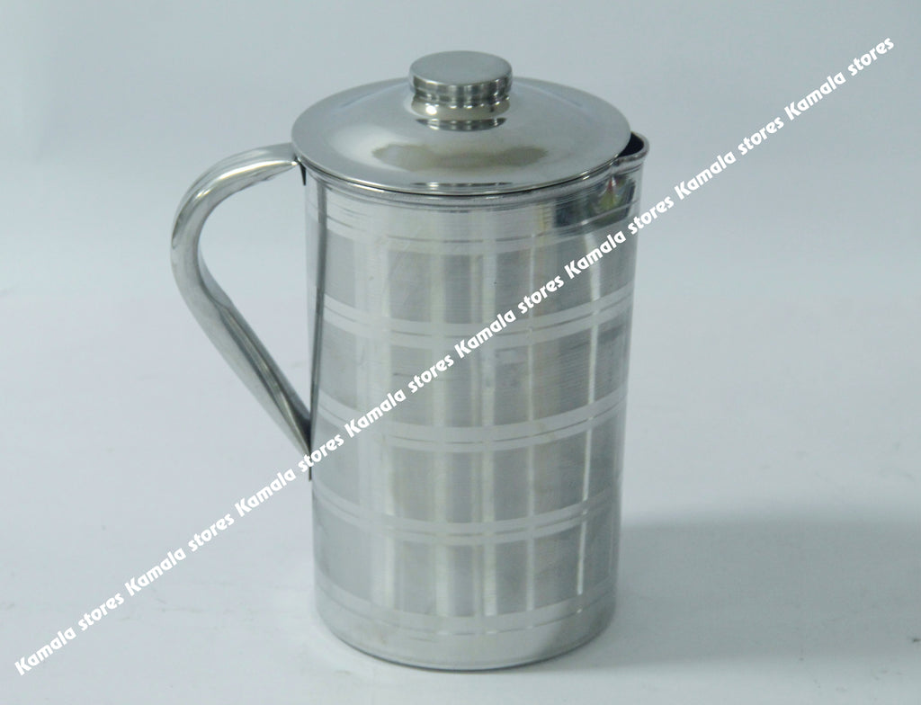 Neelkamal Stainless Steel Water Jug with Lid - 2 Litres – Kamala Stores