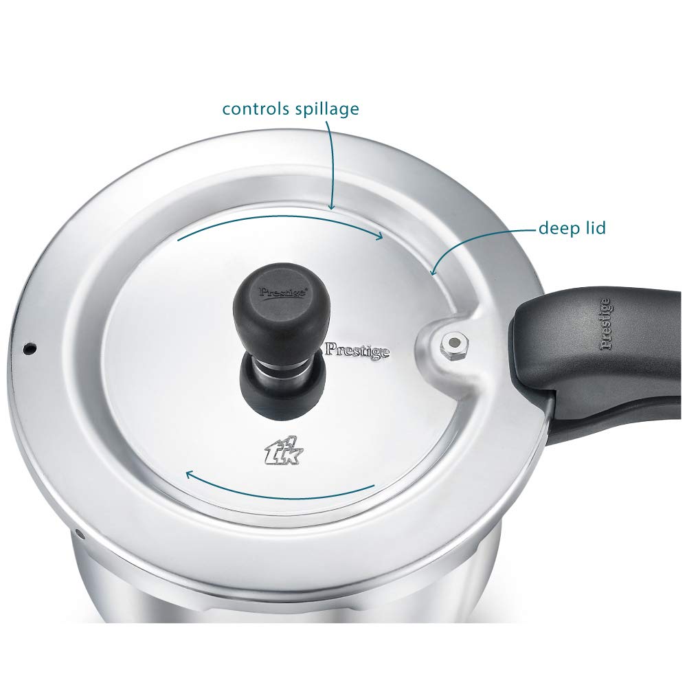 Prestige Svachh Induction Base Aluminium body Pressure Cooker with deep lid for Spillage Control