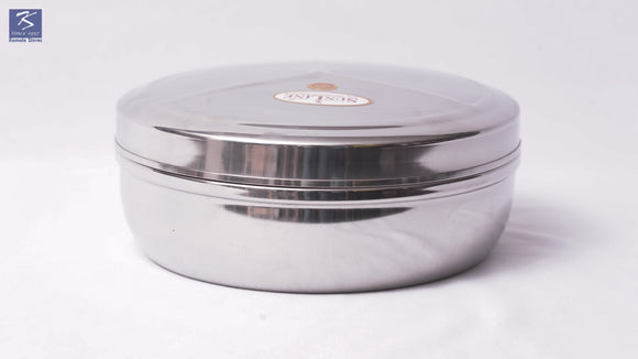 Stainless Steel Bulging chapatti Dabba / Container - Round