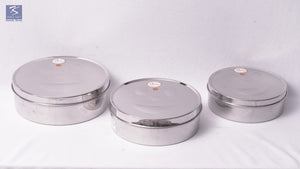 Stainless Steel Chapathi Dabba / Container - Smiley Pattern