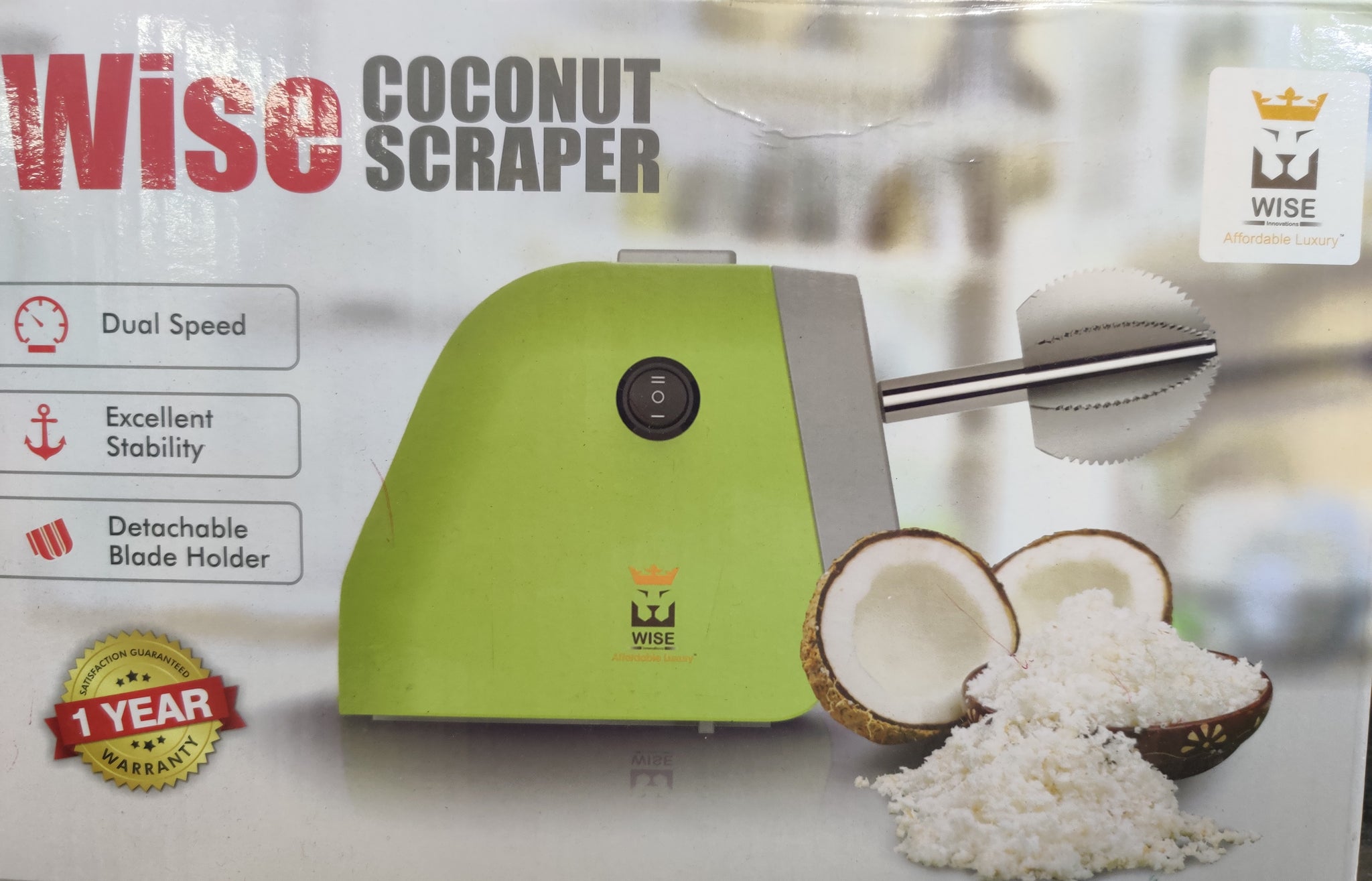 Electric Coconut Grater Scraper Shredder 120V 100Watts Wise