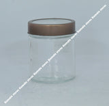 Goodhomes Glass Jar GHJ 1015 / Storage Container with Copper Lid & Metal Stand - 350 ml - 3 PCS SET
