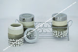 Sizzle Elite Porcelain Jar - 3 Pcs Set with Metal Stand